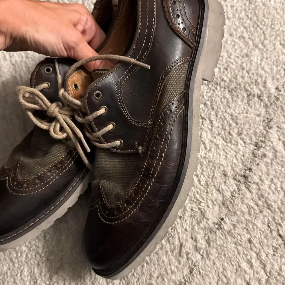 Lucky Brand Men's Brown Western Oxfords